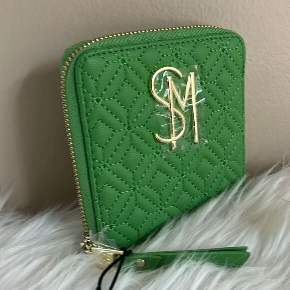NWT Steve Madden Bright Green Zip Around Wallet - Picture 3 of 9